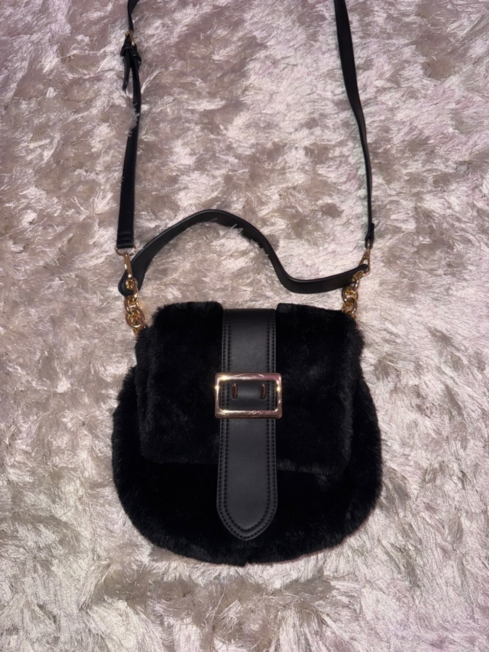 Fuzzy Buckle Purse